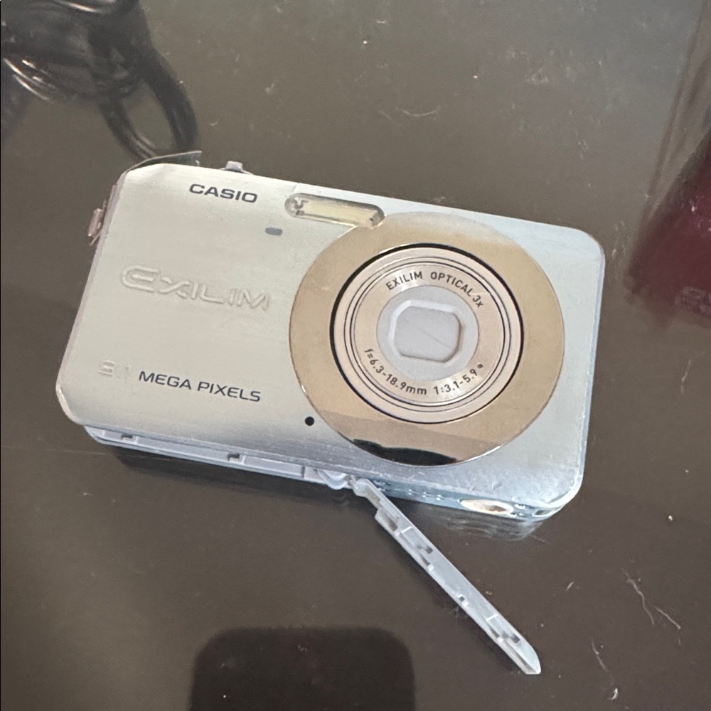 Casio Exilim light blue camera